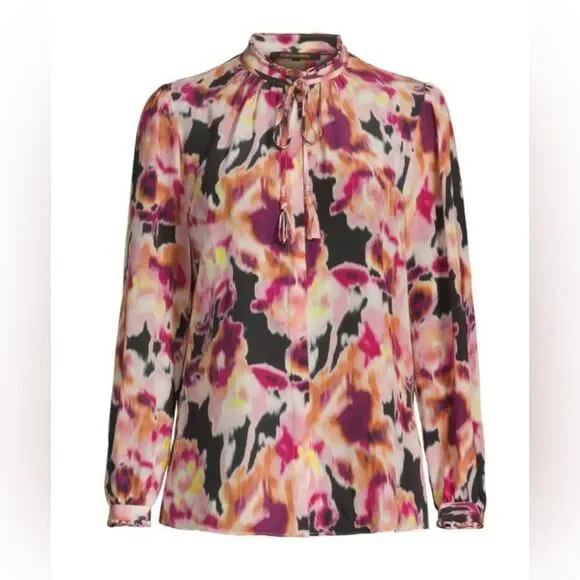 KOBI HALPERIN 100% silk  Multicolor Blouse, XS - Picture 4 of 14